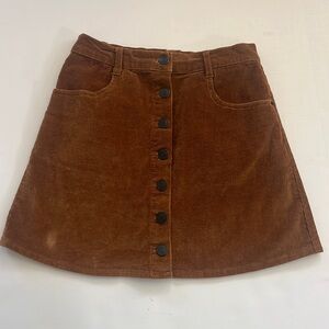 Brandy Melville brown corduroy skirt.